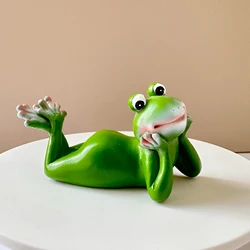 1pc cute cartoon holding the face of a small frog resin decorations gardening courtyard bonsai ornaments decorative crafts
