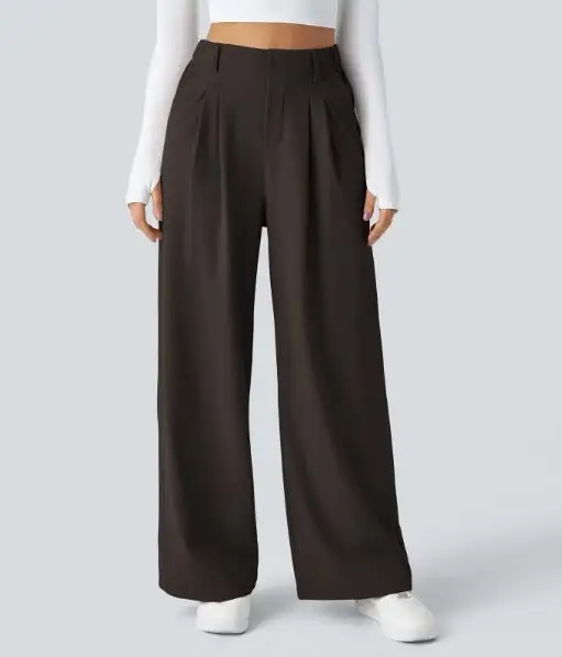 

High Waisted Wide Leg Multifunctional Casual Wide Leg Pants for Summer Women Commuting, High Waisted Loose Wide Leg Pants