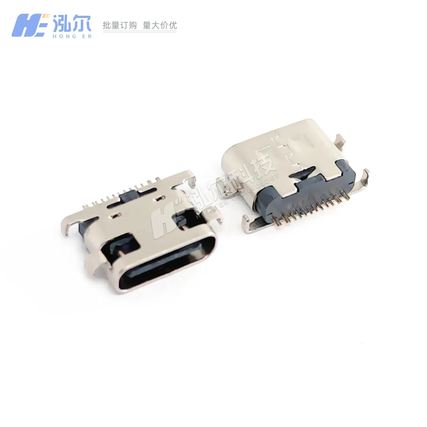 Fro TYPE-C female seat 16Pin sinking plate 2.4mm long L = 6.5 connector female head horizontal SMT female seat