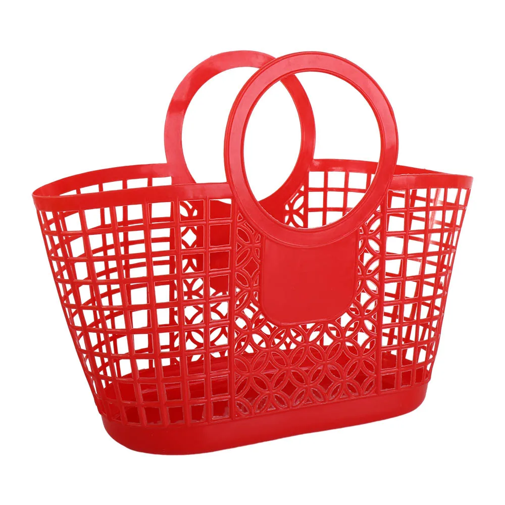 Plastic Portable Hand-Held Hanging Hollow Kitchen Bathroom Accessories Toy Organizer Basket Storage Basket