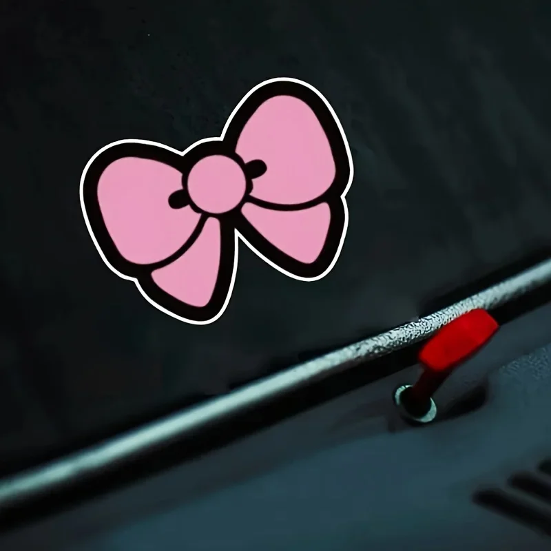 

1 шт. милая и шикарная виниловая наклейка с бантом из мультфильма-подарок-влажняющая наклейка для чехлов для телефонов/ноутбуков/рюкзаков/Windows автомобиля