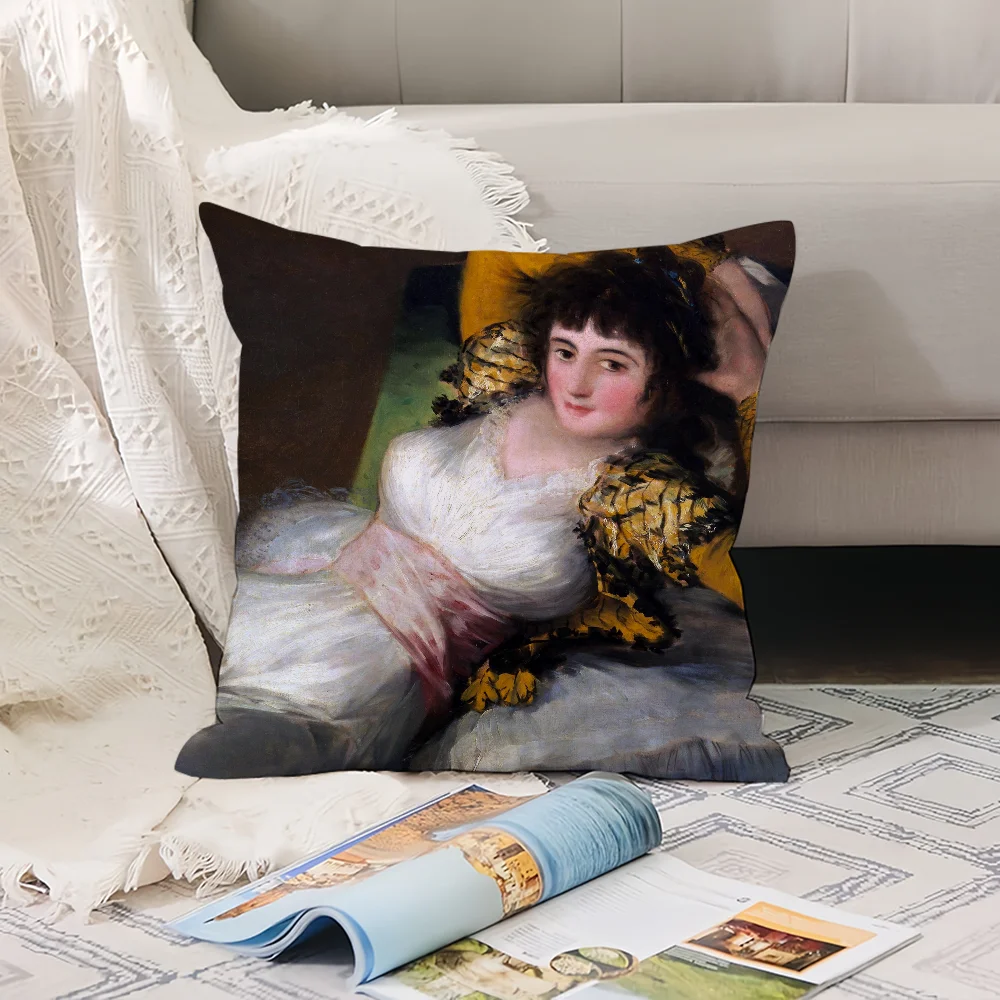 

Франсиско Гойя, знаменитая картина, наволочка для подушки, офисные подушки, подходят для дивана, автомобиля, спальни, декоративная наволочка