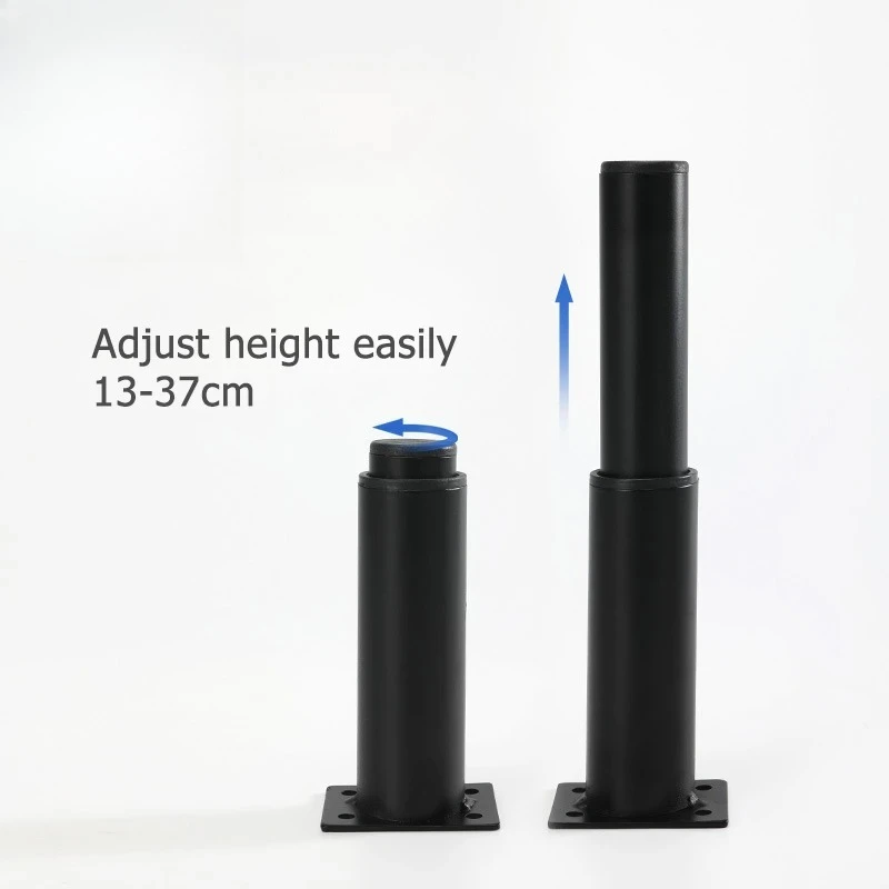 

KAK Black Furniture Legs Adjustable Height Carbon Steel Table Feet Sofa Bed Leg Replacement 1000KG Heavy Duty Furniture Hardware