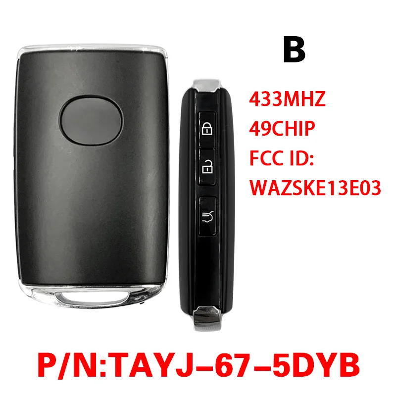 CN 026059   CHIP 433 MHZ 49 do Mazda CX5 CX9 2020 - 2022 SMART KEY 2/3 BUTTONS FCC TAYJ-67-5DYB