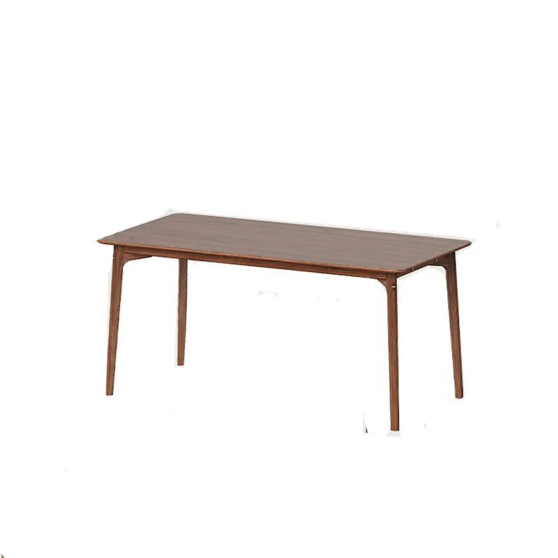 

black walnut solid wood dining table with hook household eight-legged rectangular table simple combination