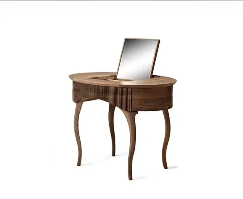 North American black walnut pure solid wood, European log simple modern clamshell dressing table