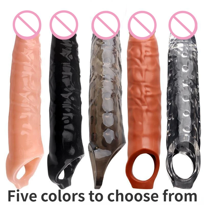 28cm Super Size Big Penis Sleeve Penis Extender 6cm Penis Enlargement Reusable Condom Sex Toys for Men Delay Ejaculation