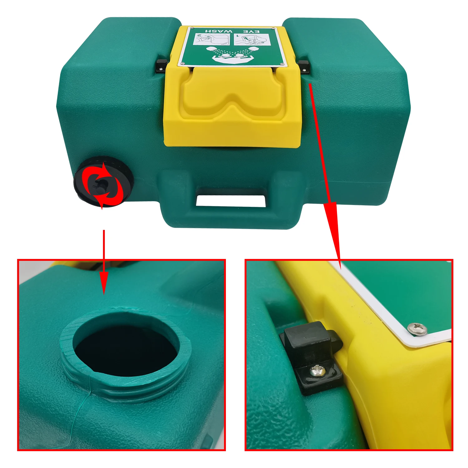 STLF ISURE MARINE Stazione di lavaggio occhi portatile a parete da 30 litri per ricambi auto Attrezzature per la cura di emergenza e il lavaggio degli occhi per Marin