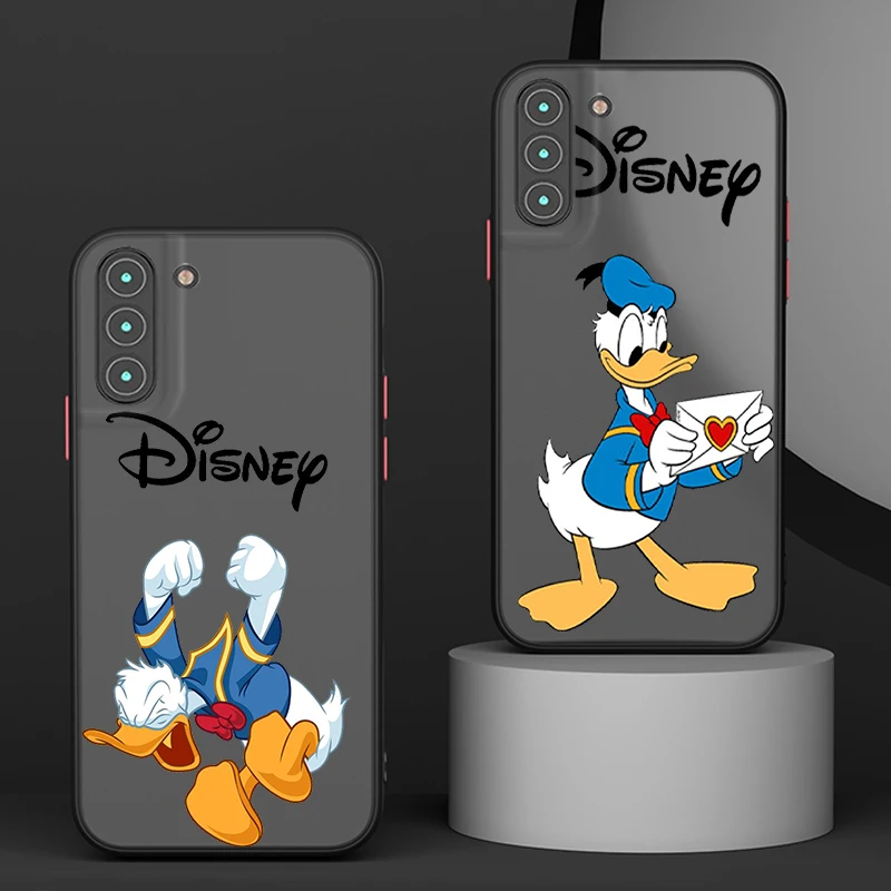 Disney Donald Duck For Samsung S24 S23 S22 S21 Ultra S20 FE Note 20 Lite Plus Frosted Translucent Phone Case