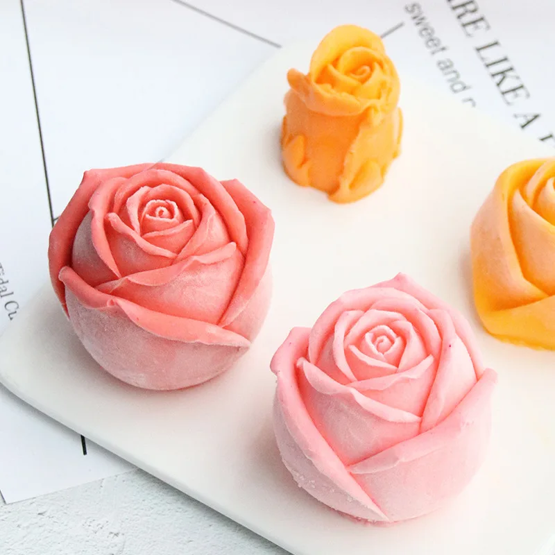 3D Rose Ice Cube Silicone Mold DIY Aromatherapy Candle Plaster Resin Mold Chocolate Cake Baking Mold Food Grade