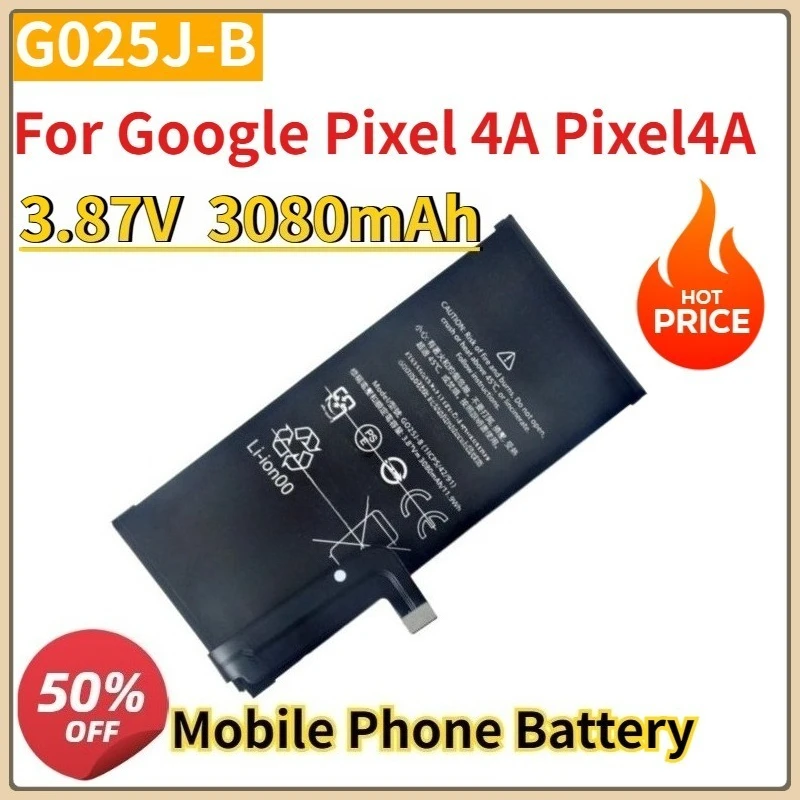 New G025J-B 3.87V 3080mAh Replacement Mobile Phone Battery for Google Pixel 4A Pixel4A  Production Phone Li-Polymer
