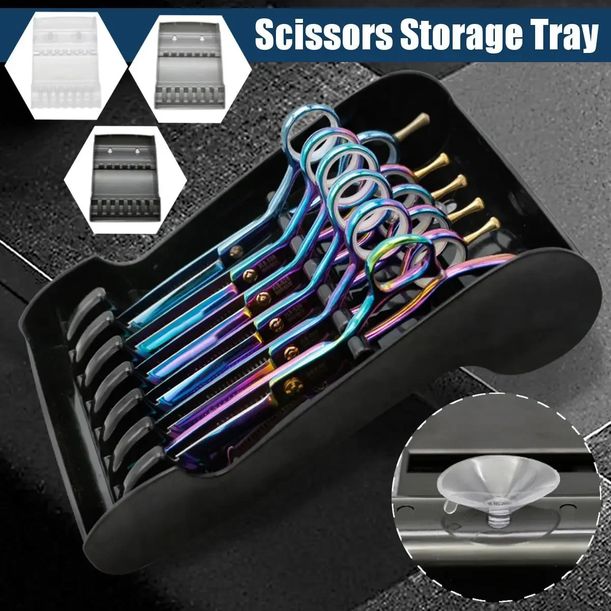 Professional non-slip scissors plastic storage box for hair salon  Hair Scissor Storage Hairdressing Tools Stand Tray Organizer