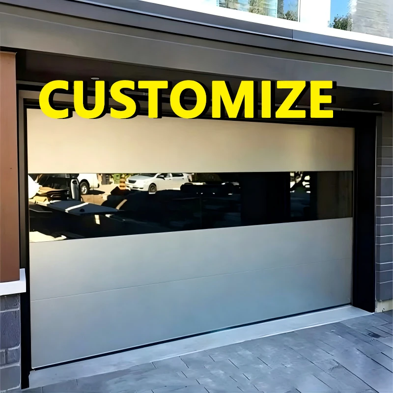 Any Size Custom Integrated Sealing Strip Aluminum Garage Door Dustproof Waterproof Soundproof Remote Auto Airtight Home Door