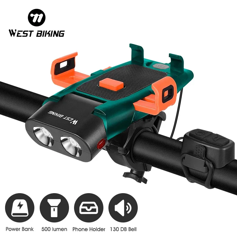

Фсветильник велосипесветильник ный West Biking 5 в 1 с USB-зарядкой, 3000 мА · ч