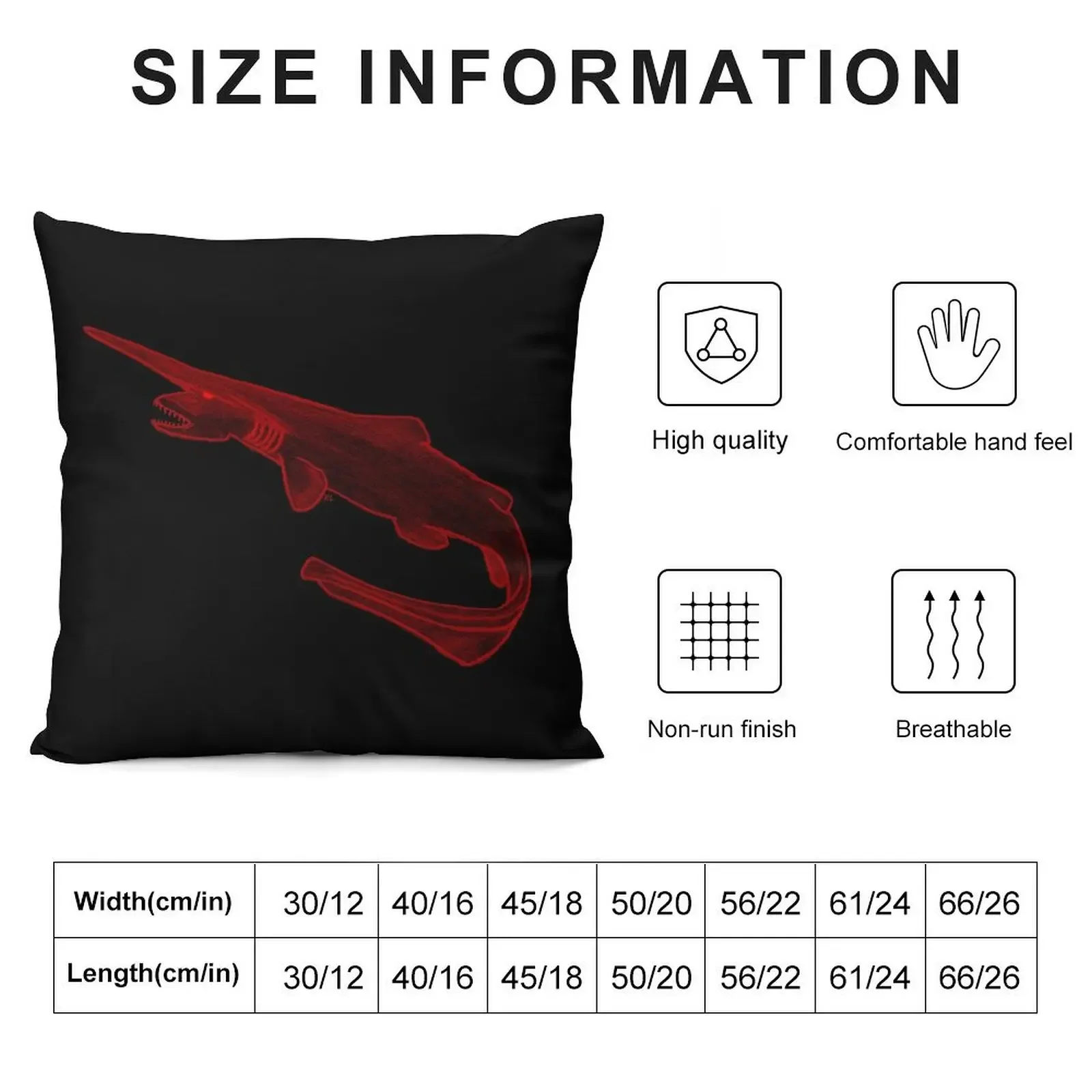 Goblin Shark (Red/Black) Throw Pillow Luxury Pillow Case Christmas Pillow Cases Decorative case