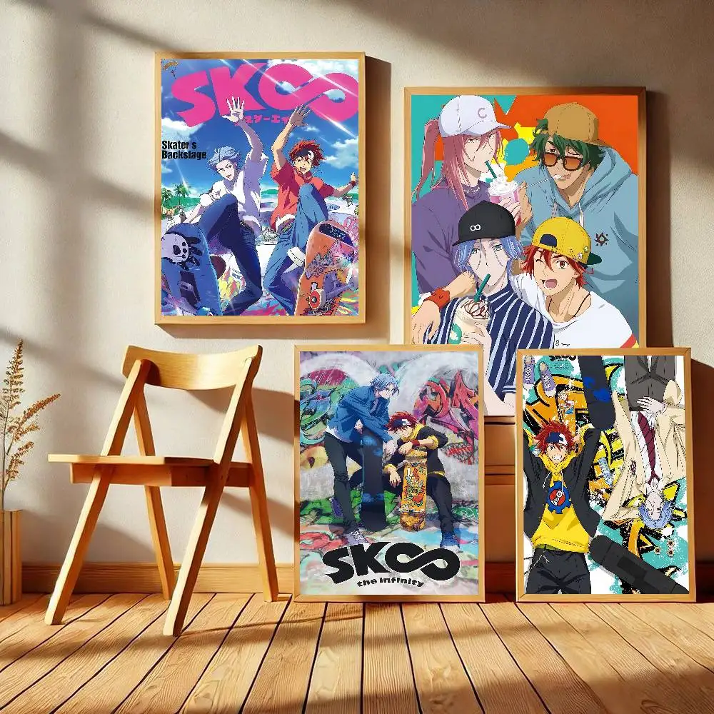 1PC Anime Cool Boy S-Sk8 The Infinity Movie Sticky Posters Retro Kraft Paper Sticker DIY Room Bar Cafe Art Wall Painting