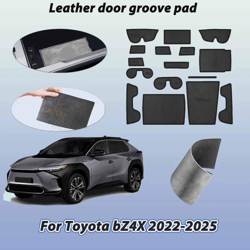 Door Slot Protective Pads for Toyota bZ4X Accessories 2022-2025 Central Control Water Cup Storage Mat Dustproof Car Accessories