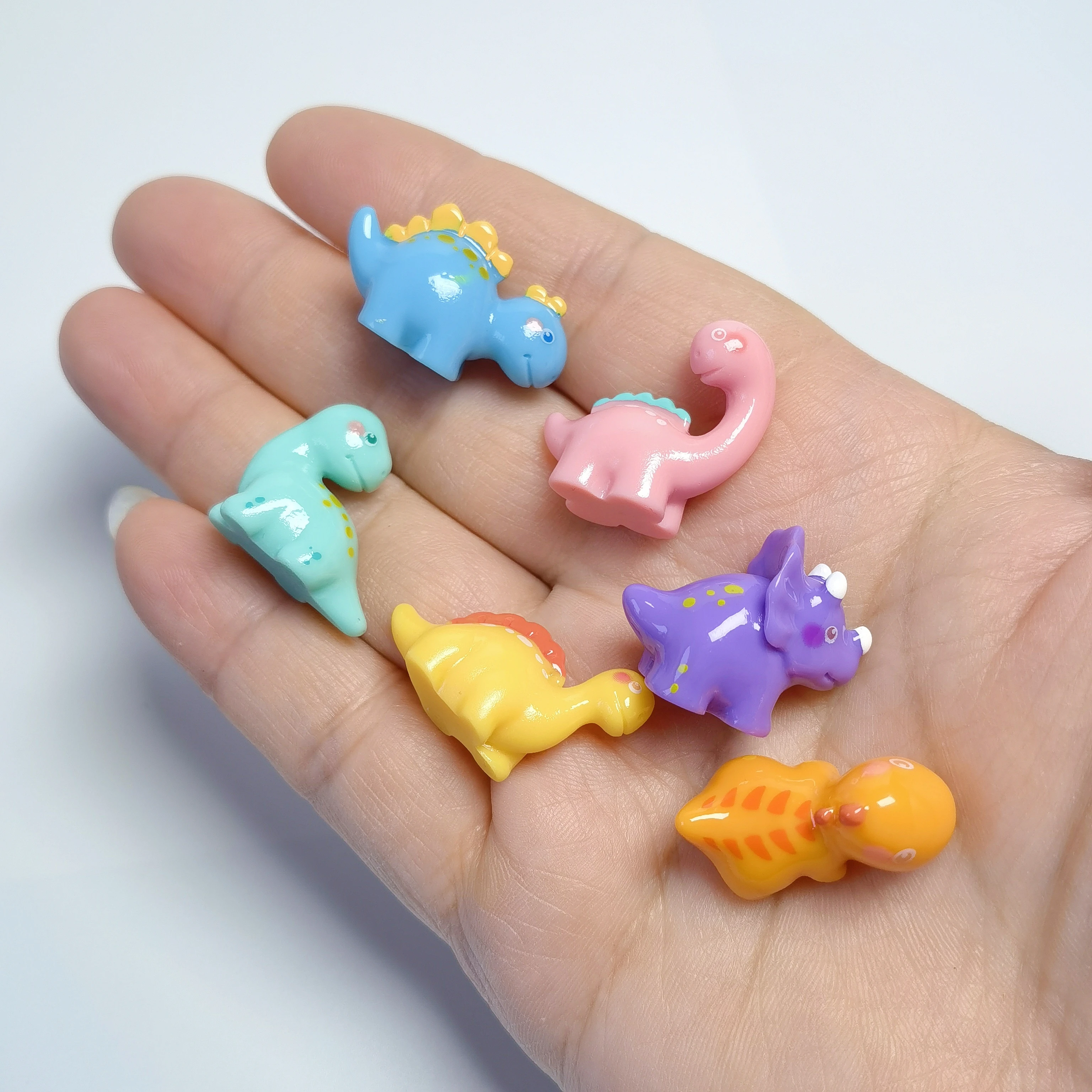Macaron Color Glossy Little Dinosaur Figures Miniature Micro Decorations for Party Fairy Gardens DIY Dollhouse Decor
