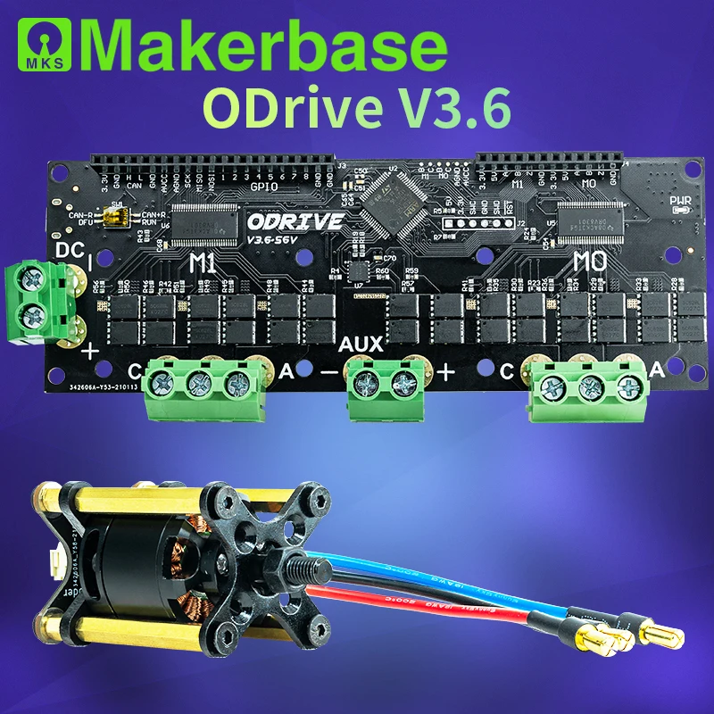 Makerbase ODrive3.6 FOC BLDC Servo Dual Motor Controller