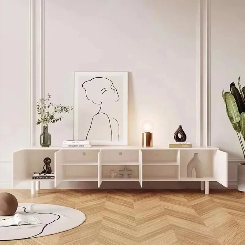 Luxury White Tv Stand Elegant Storage Simple Display Fashion Interior Tv Cabinet Unique Design Archivadores Home Decoration
