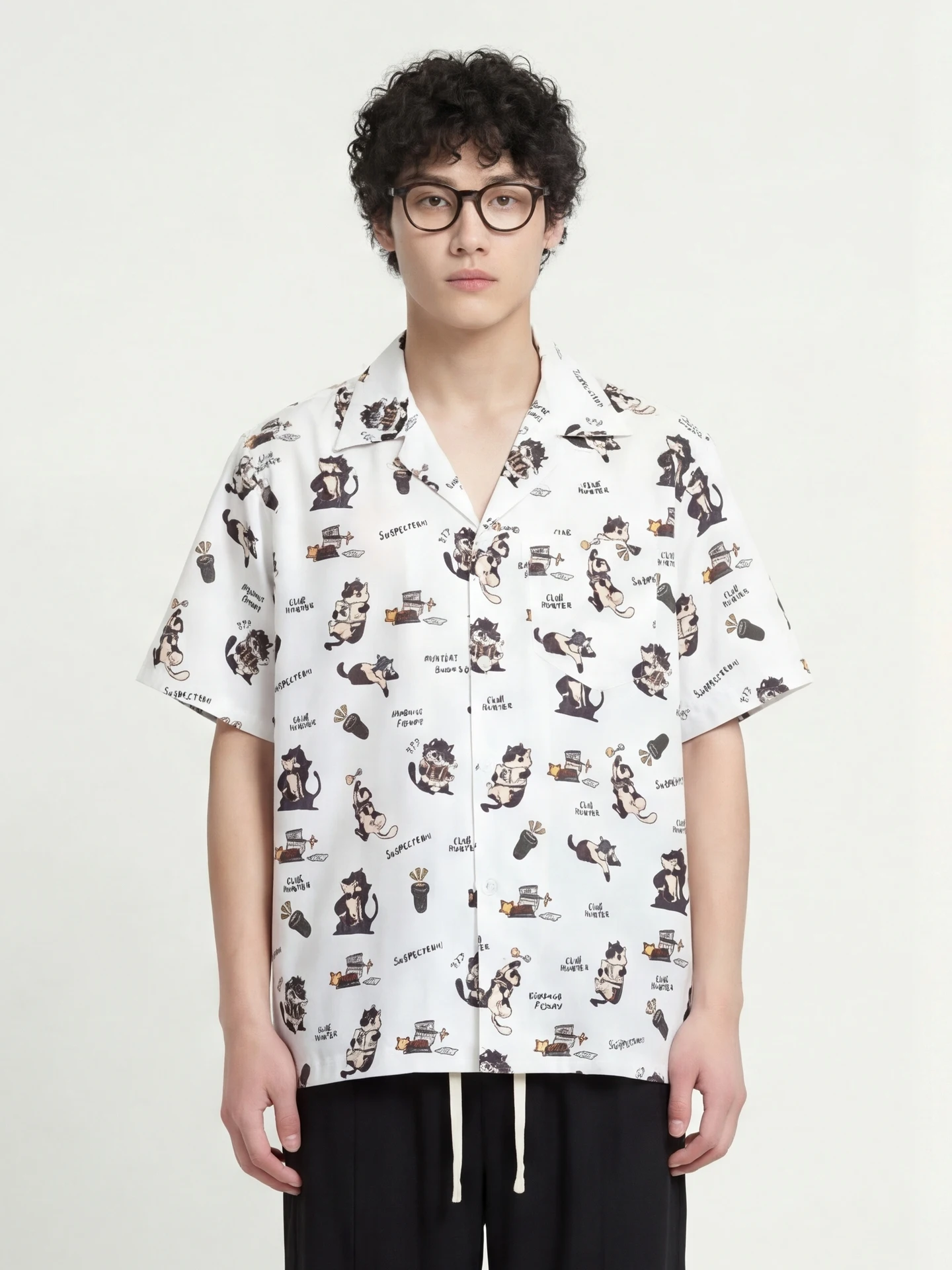 

Loose Casual ort Sve irt ex Breathable Polyester from Exploration Diary Japanese Cartoon Fun Print Summer irt