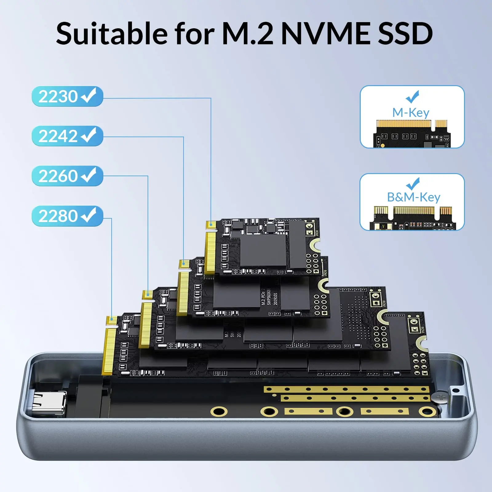 10Gbps M.2 NVMe SSD Enclosure with Triple Cooling System​ Professional-Grade External Storage Solution for NVMe SSDs