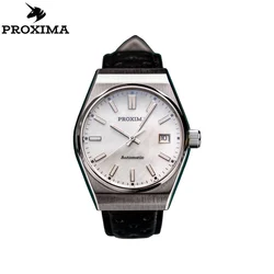 Proxima PX1696 Luxury Men Mechanical Watches 2024 New Design Business Waterproof Clock Genuine Leather Automatic Double Calendar