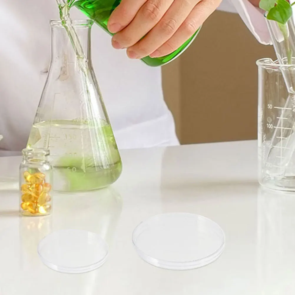 

10pcs 100mm Plastic Petri Dish with Lid Lab Tissue Culture Plates Resistant Dishes Lightweight Chemistry Tools