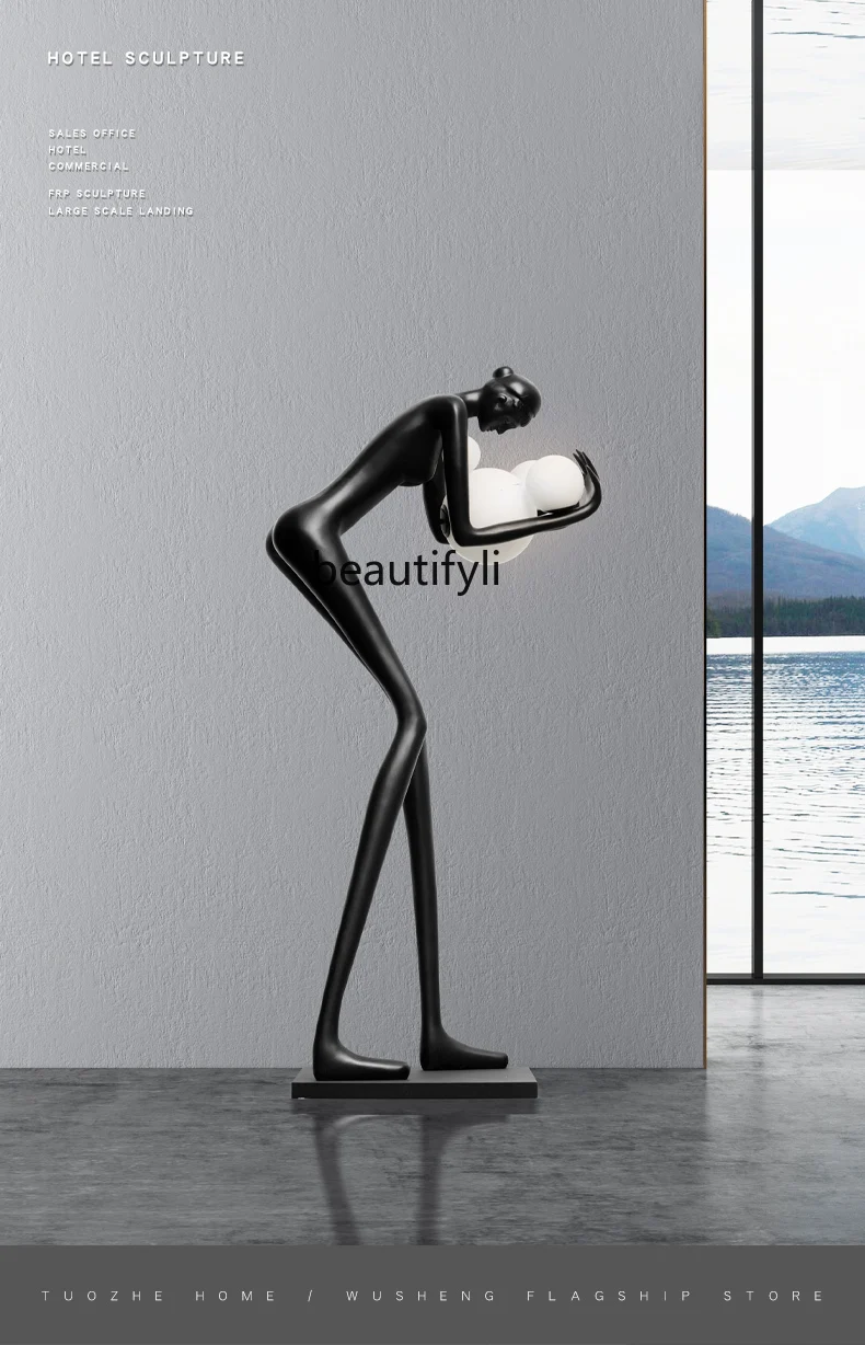 LBX Humanoid Art Sculpture Floor Lamp Home Exhibition Hall Villa Window Artwork Large Ornaments