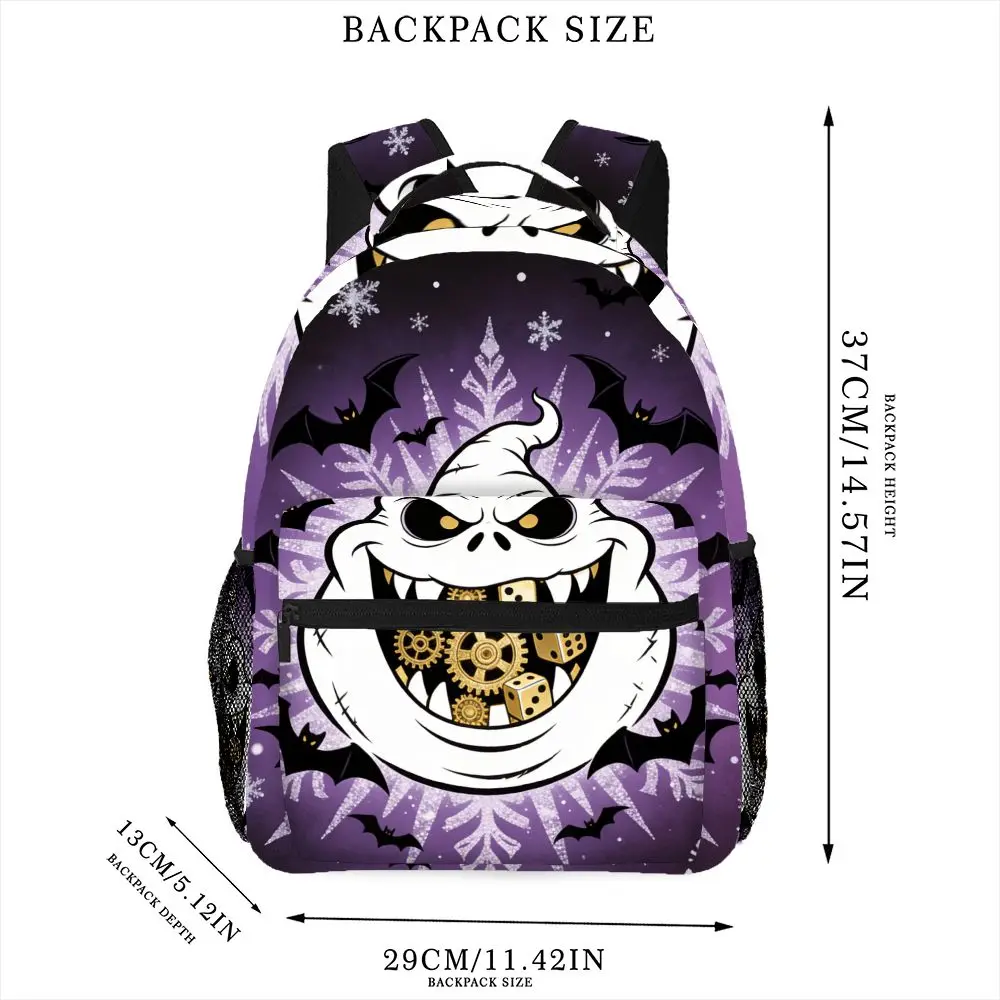 1 peça mochila unissex com estampa de desenho animado Disney Oogie Boogie com alças ajustáveis e fecho de zíper