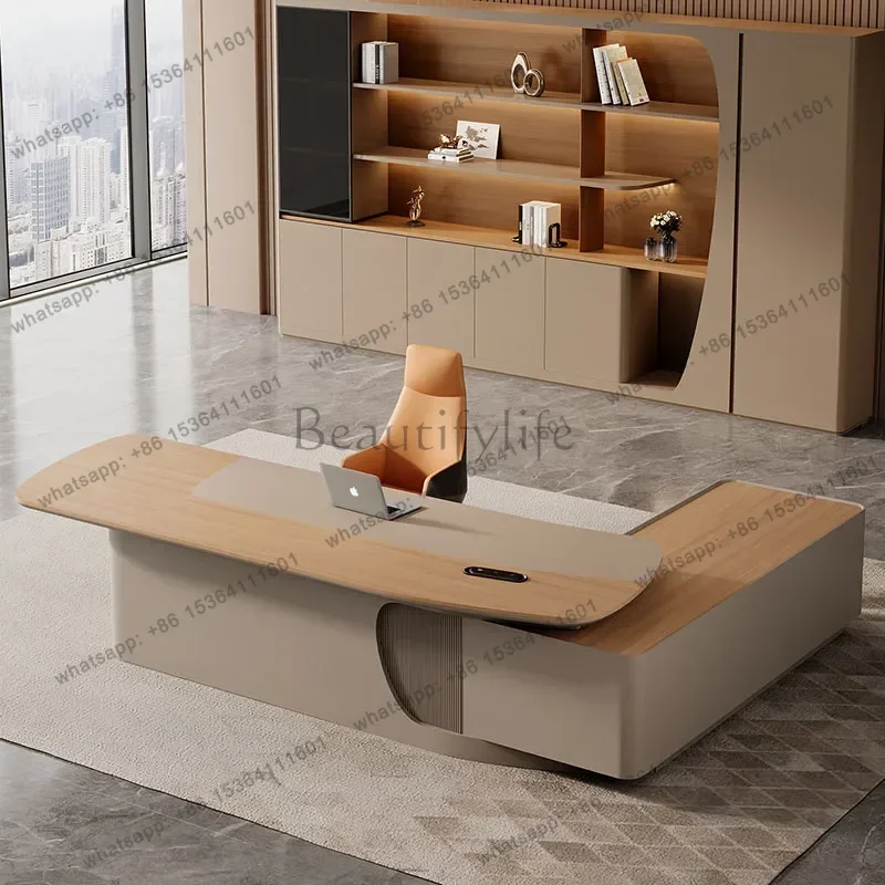 PG Decoration Computer Office Desk Modern Aesthetic Design Luxury Wooden Office Desk Nordic Organizers Tavolo Trendy Furniture
