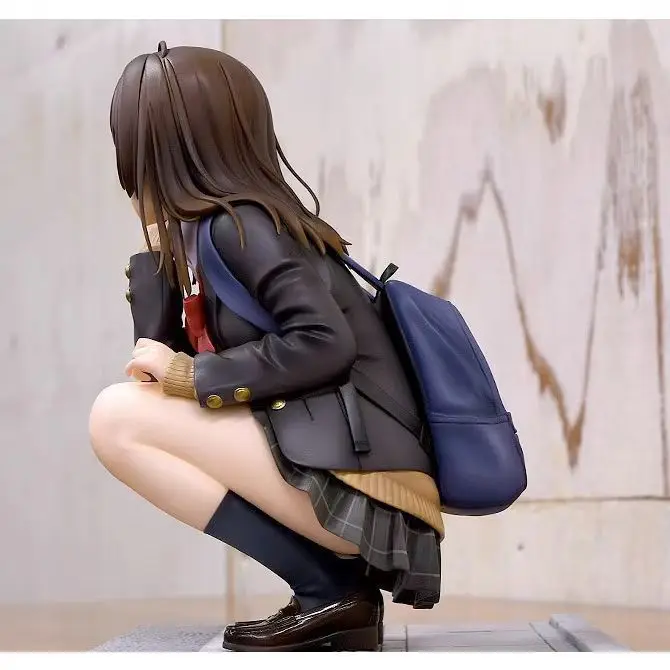High Quality Anime Figure Girl High School Student Saya Nakagawa Kneeling Pose Collectible Model Desktop Decoration for Gamers