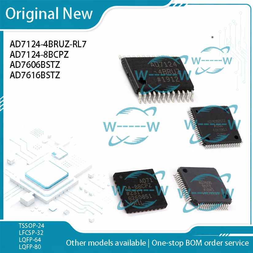 2-10PCS)NEW AD7124-4BRUZ-RL7 AD7124-8BCPZ AD7606BSTZ AD7616BSTZ AD7124-4BRUZ AD7124 -4BRUZ AD71 24-8BCPZ AD7606 ADC IC CHIP