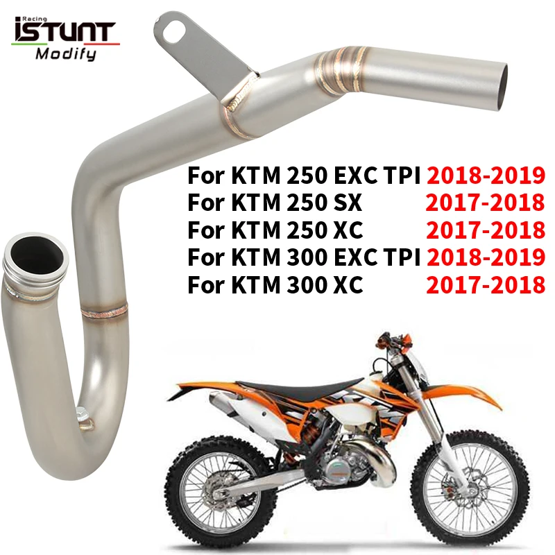 

Надевается для KTM 250 300 EXC TPI SX XC 2017 2018 2019, выхлопная труба мотоцикла Escape Moto, передняя средняя труба, подключение оригинального глушителя