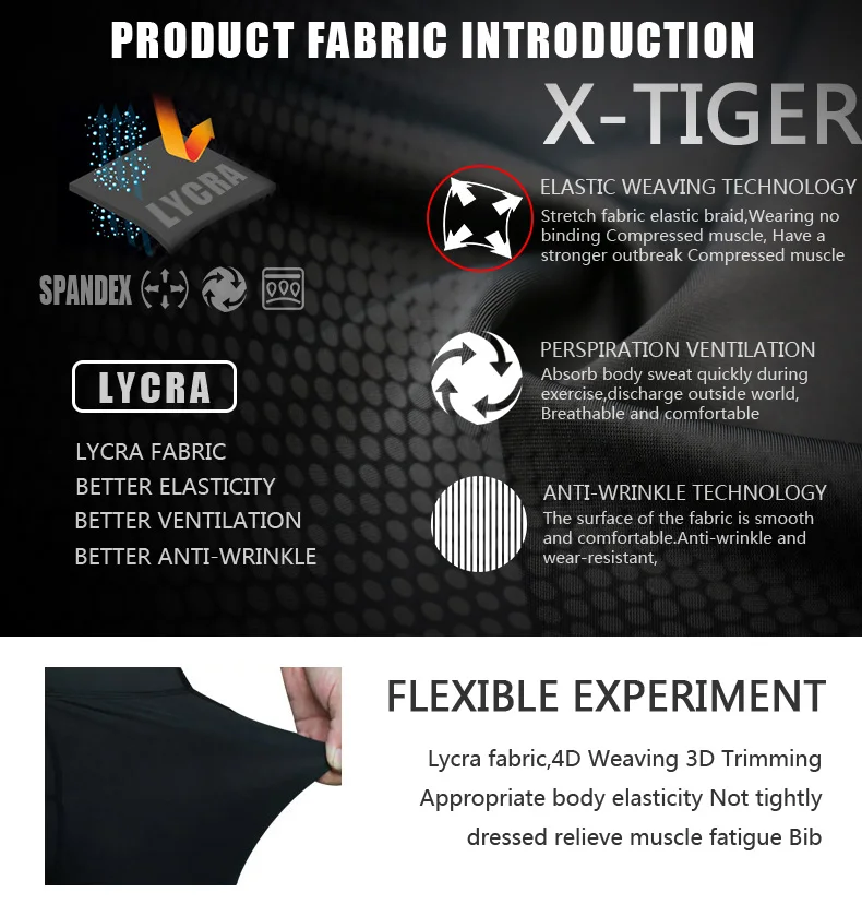 X‑TIGER Herren Radsport-Trägerhose 5D Coolmax Gel-Gepolsterte Lange Trägerhose Atmungsaktive Netzgurte Anti-UV Schnelltrocknende Rennradhose – Detail 6