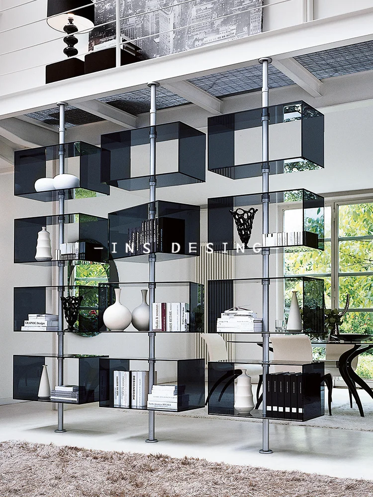 Storage Stainless Steel Partition Shelf Bookshelf Acrylic Locker Screen Display Stand