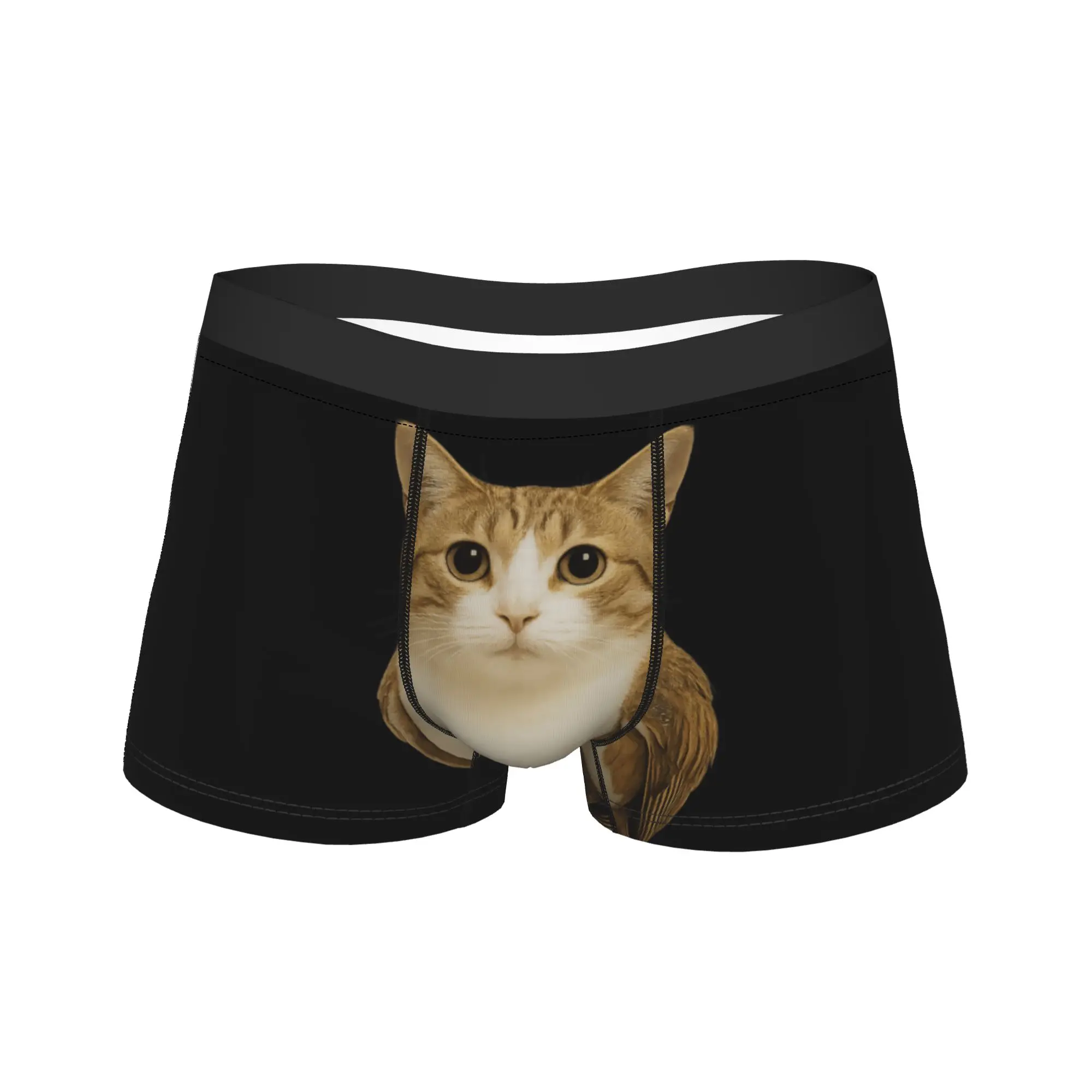 

Интернет-знаменитые трусы-боксеры Meowl Cat Owl Meme, нижнее белье высокого качества, мужские сексуальные мягкие боксеры с принтом, трусики большого размера