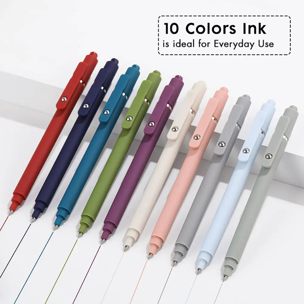 Color Gel Pen Set No Paper Breakage Pens Colorful Gel Pen Set with Quick-drying Ink Fine Tip Steel Ball Clip Design for Smooth