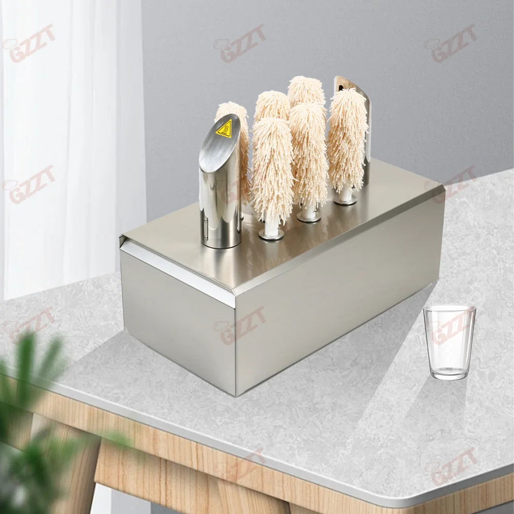 8 Heads Automatic Commercial Glass Polishing Station for Wine Cup Wiping & Wine Glass Cleaning In Restaurant Dining Hall Bar