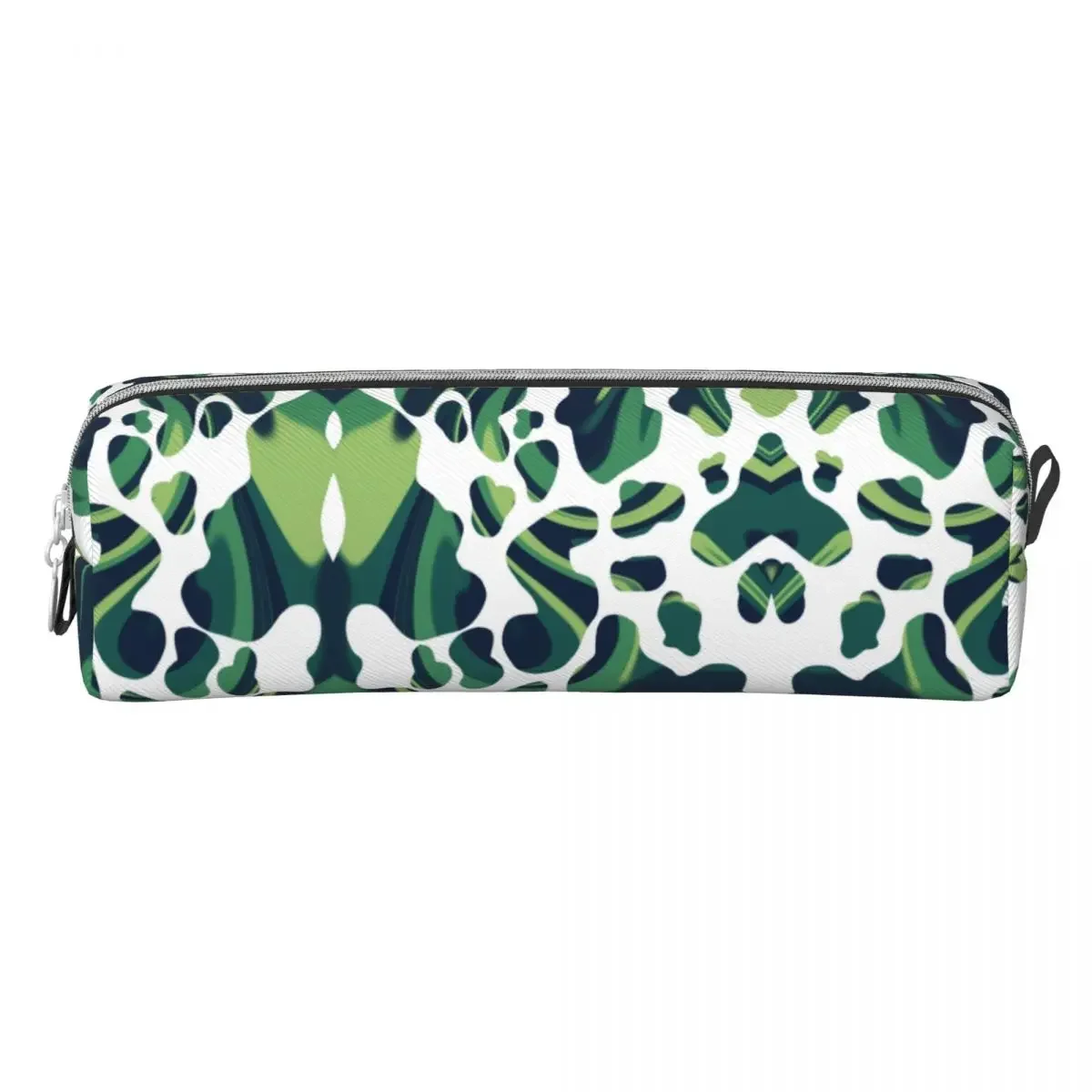 Pencil Case Green Swirl Cow Print Pencil Bag Animal Graphic Cow Skin School Pencil Cases Girls Boys Square School Supplies