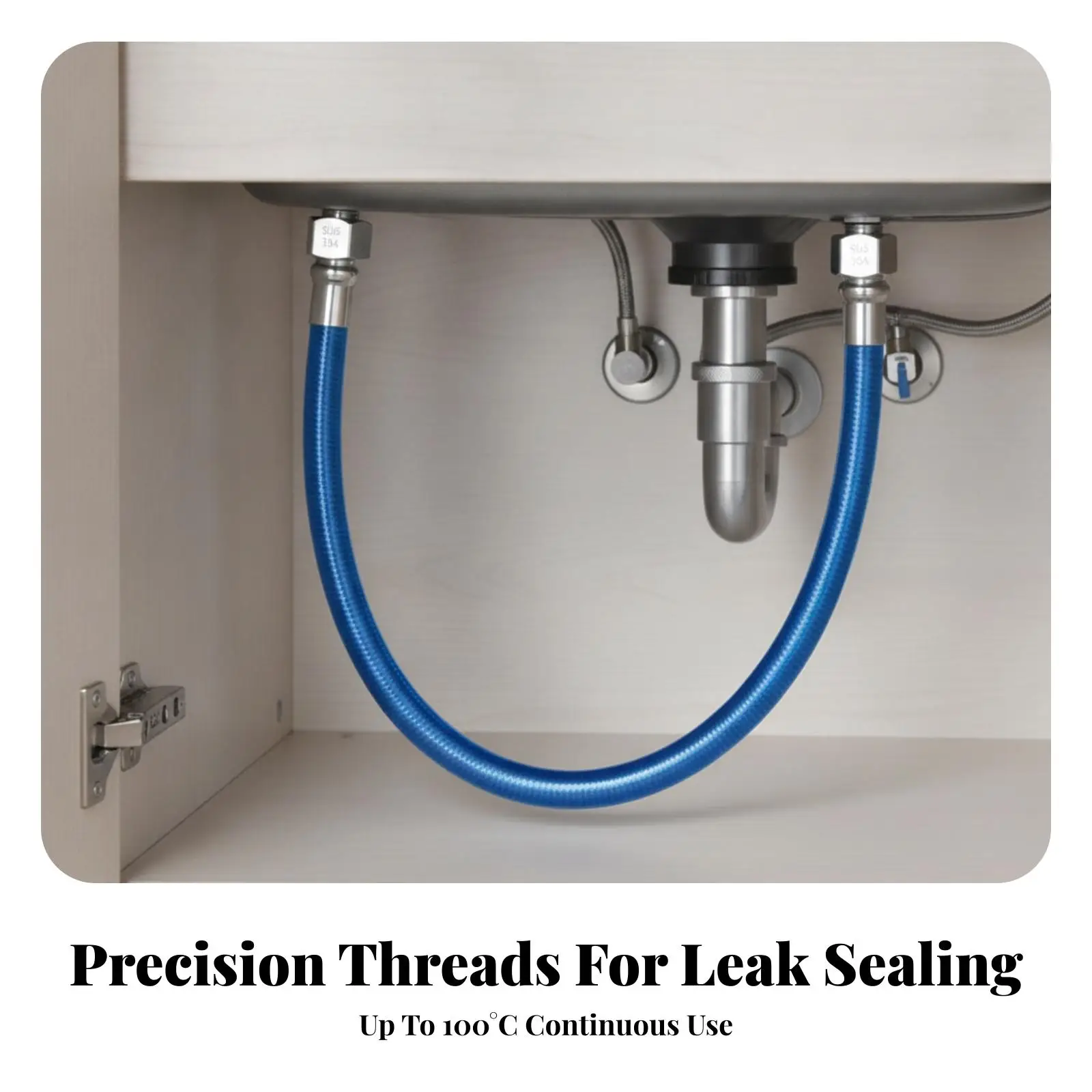 Stainless Steel Industrial Connector Water Inlet Hose High Pressure Resistant Corrugated Tube for Kitchen Faucet Hook