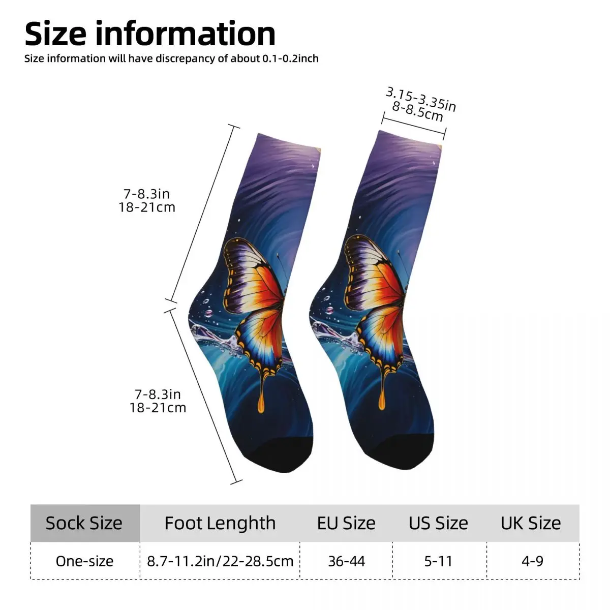 Butterfly Sock Printed Man Polyester