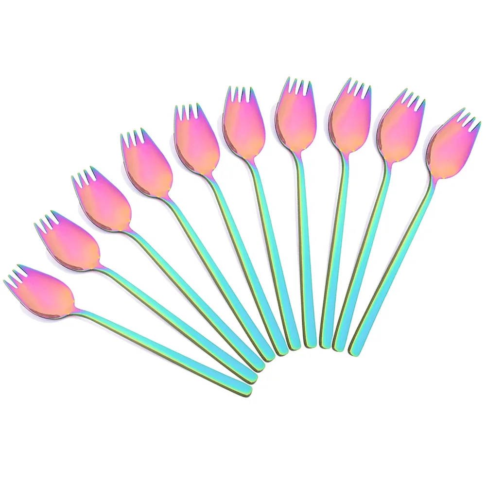 طقم أدوات مائدة غربي من الفولاذ المقاوم للصدأ ، مريح ، شوكة ، ملعقة فواكه ، نودلز ، سلطة ، حلوى ، آيس كريم ، حلوى ، إكسسوارات ، 6: 50: 50