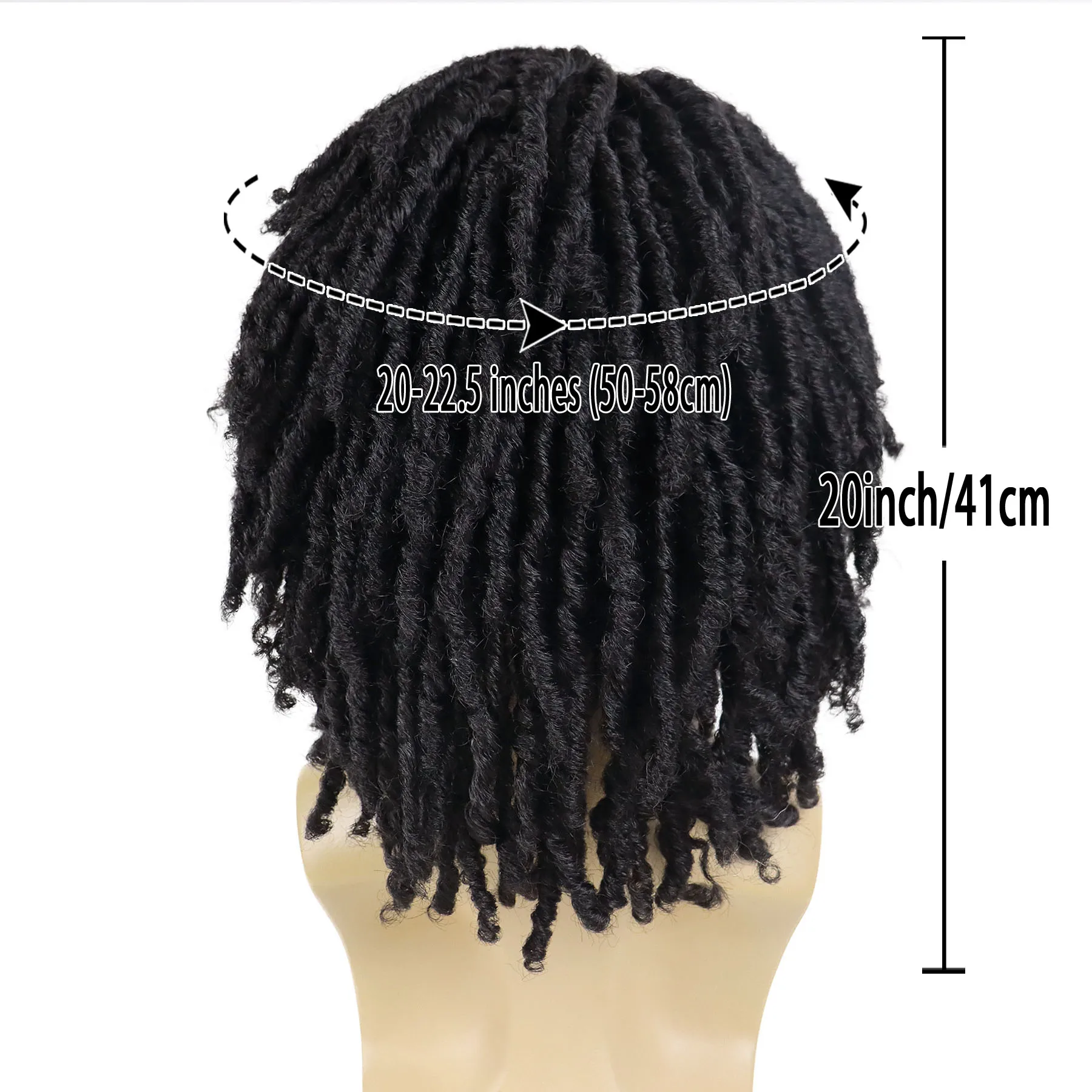 Synthetic Short Dreadlock Wig for Men Rasta Faux Locs Wigs Afro Bob Ombre Brown Twist Fake Hair Wig Natural Braid Wigs 14 Inches image 2