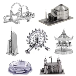 World Architecture 3D Metal Puzzle Tower model DIY Laser Cut Jigsaw Model For Adult kid Educational Toys Desktop decoration