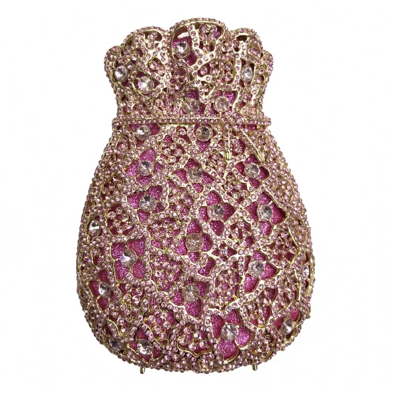 Luxuriöse Damen-Abendtasche mit Diamanten und Kristallen, Elegante Clutches, Klassische Braut- und Hochzeitstaschen – Detail 5