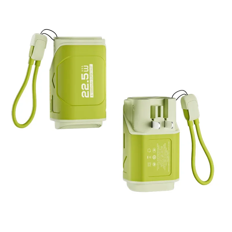 شاحن حائط PD22.5 جديد يأتي مع قابس تيار متردد وبنك طاقة سريع الشحن بقدرة 10000 مللي أمبير في الساعة مع كابل إمداد طاقة متنقل