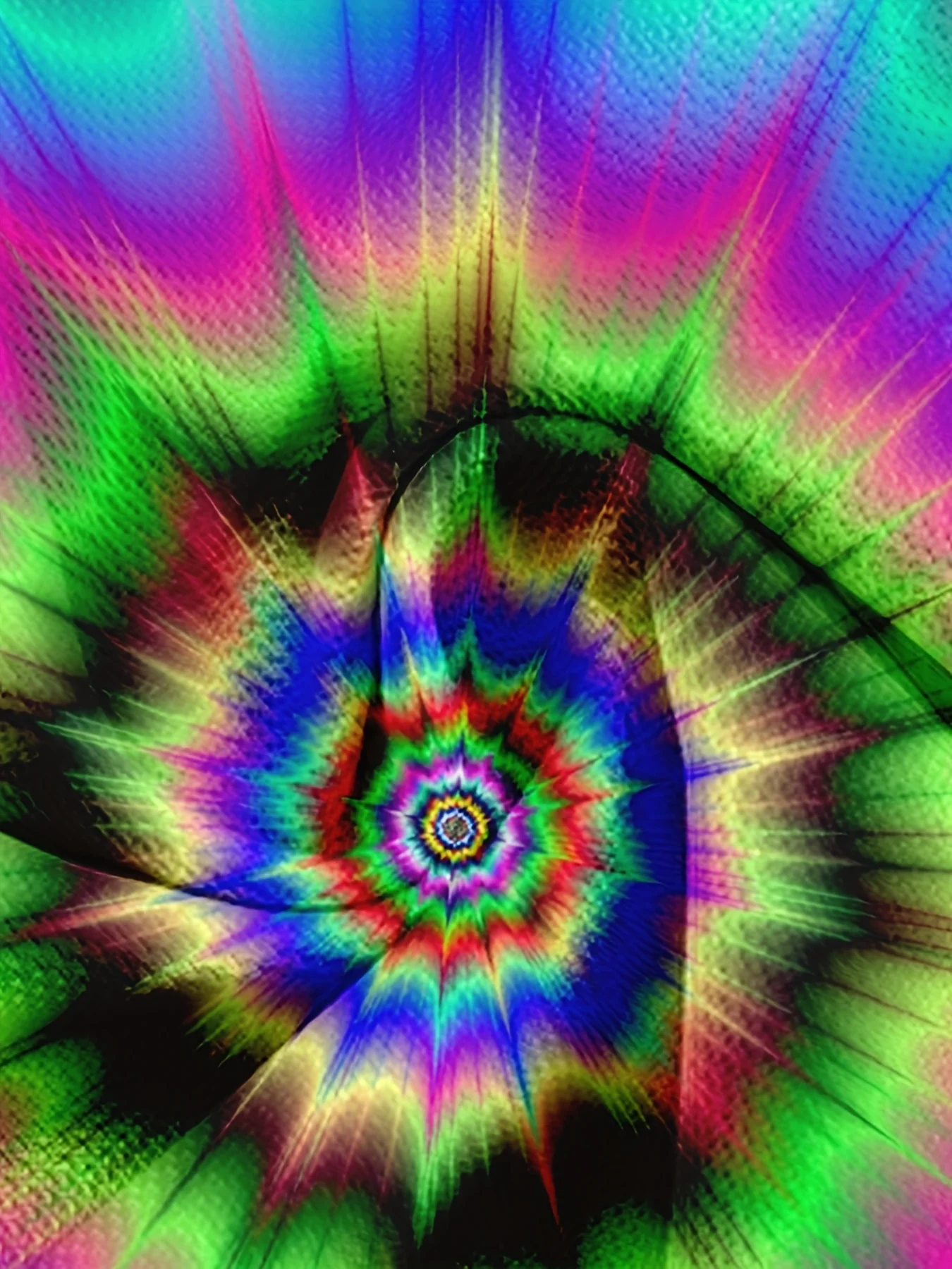 Herren Tie-Dye T-Shirt Regenbogen Spiral Psychedelischer Druck Rundhals Kurzarm Lässiges Hippie Streetwear Oberteil – Detail 6