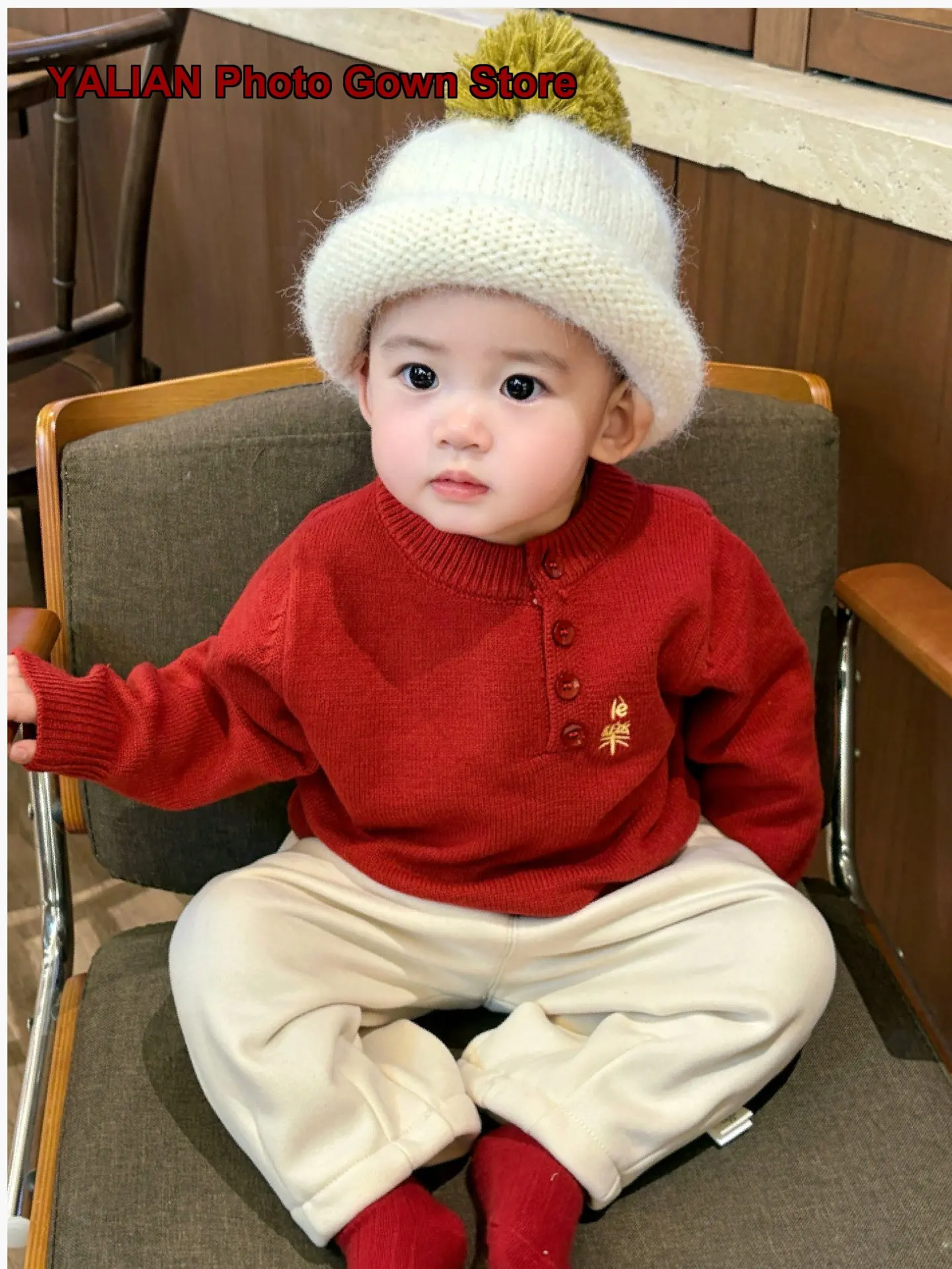 Infant Wool Sweater Festive Elegant Baby Clothes Winter New Year Outfit 2026 Kids Knit Top