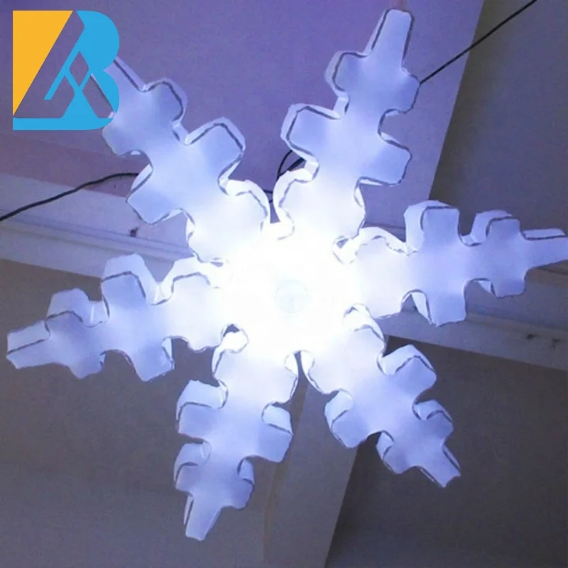 

Customized Rave Party Theme Luminescent Giant Inflatable Snowflakes for Birthday Party Hall Decoration Toys